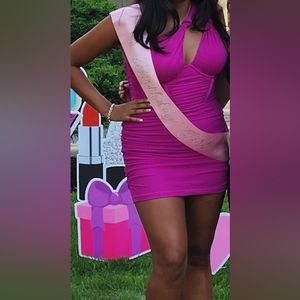 Short Corset Homecoming Windsor Cocktail Dress Hot pink, fuchsia color.Size M.